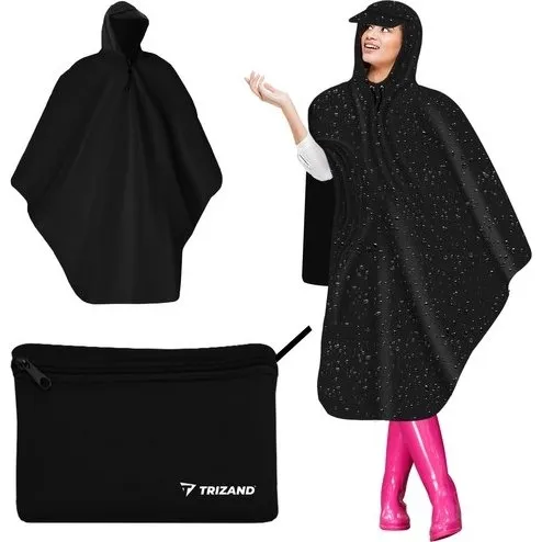 Regnponcho med beskyttelsesskærm – Nylon, hurtig tørring