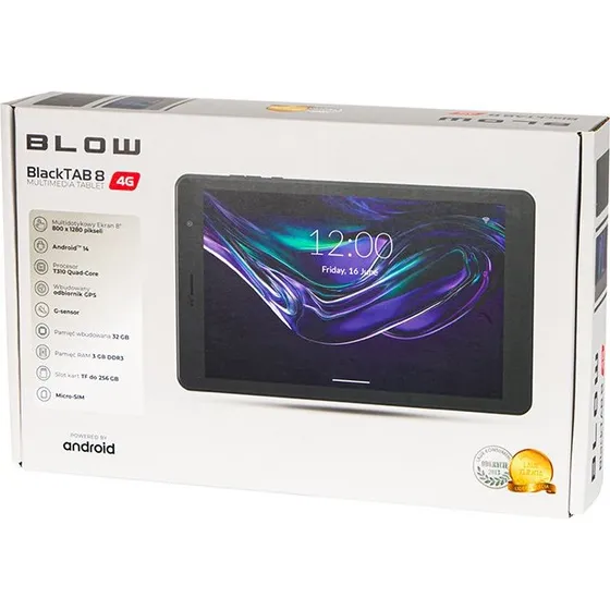 BLOW BlackTAB8 8" 4G LTE 3/32GB Sort