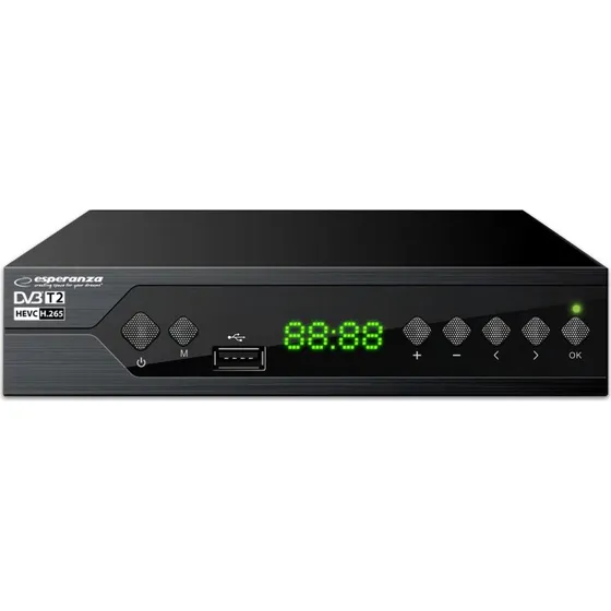 Esperanza EV107R DVB-T2 Set-top Boks, Sort