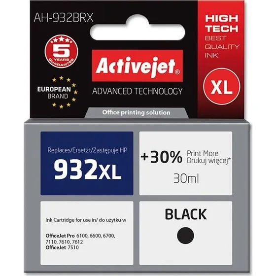 Activejet Premium HP 932XL Sort, 30 ml (kompatibel)