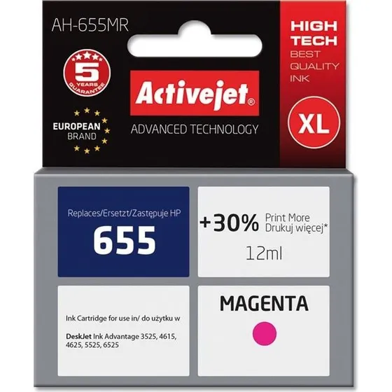 ActiveJet AH-655MR XL Magenta, 12 ml (kompatibel til HP 655)