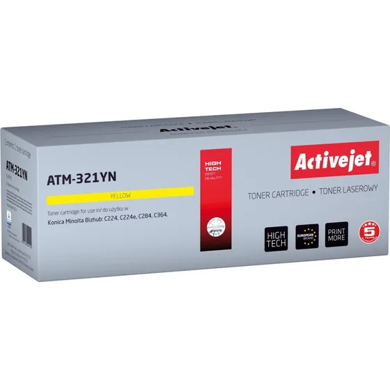 ActiveJet ATM-321YN Gul Toner, 25.000 Sider, Kompatibel med Konica Minolta TN321Y