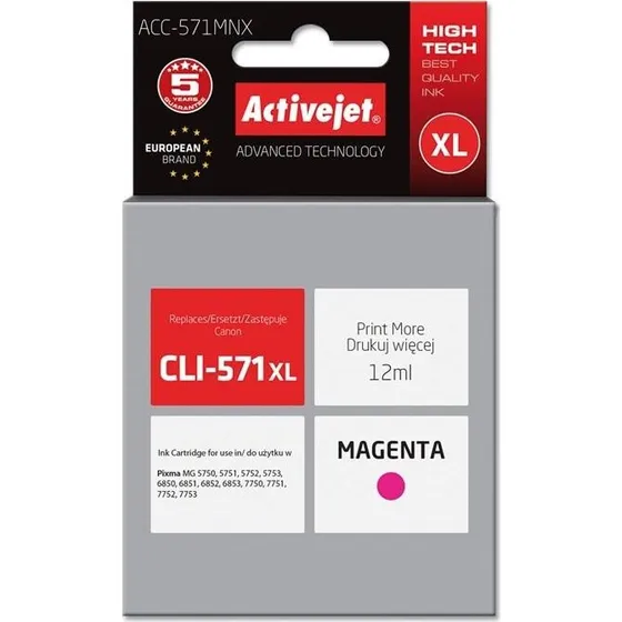 ActiveJet Supreme Magenta Blækpatron 12 ml til Canon CLI-571XL