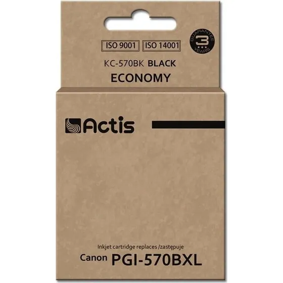 Actis KC-570BK sort blækpatron 22 ml (erstatning for Canon PGI-570BK)