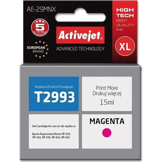 ActiveJet AE-29MNX Magenta XL, 15 ml (Epson T2993-tilsvarende)