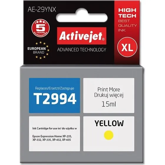ActiveJet XL Gul Blækpatron T2994, 15 ml