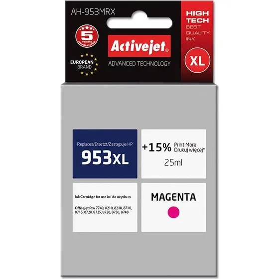 ActiveJet Magenta XL Blækpatron til HP 953XL, 25 ml