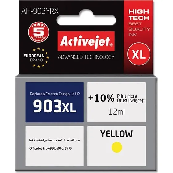 ActiveJet AH-903YRX gul blækpatron, 12 ml, kompatibel til HP 903XL