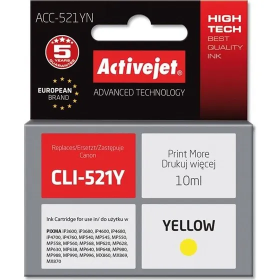 Activejet CLI-521Y, gul, 10 ml (Supreme)