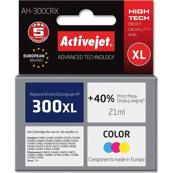 ActiveJet Premium Farveblækpatron 21 ml til HP 300XL