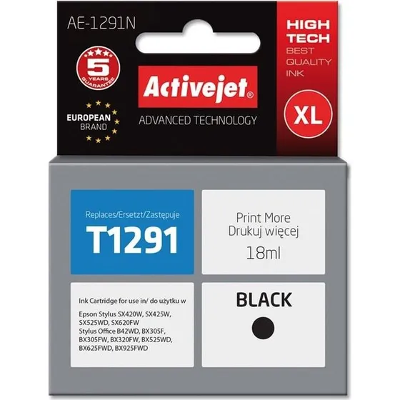 ActiveJet AE-1291N XL Sort Blækpatron, 18 ml