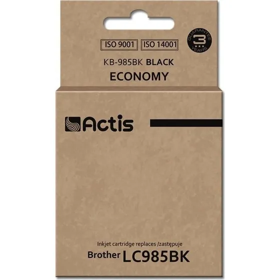 Actis KB-985BK Sort Blækpatron, 28,5 ml, Kompatibel til Brother LC985BK