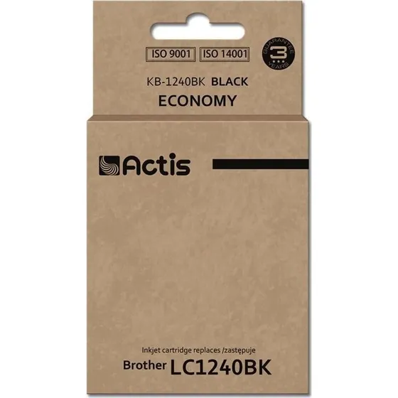 Actis KB-1240BK, sort, 19 ml, kompatibel til Brother LC1220BK/LC1240BK