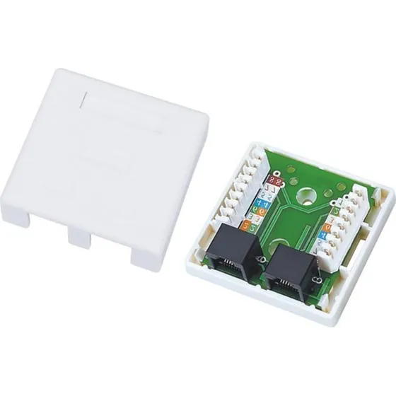 Alantec Netværksudtag 2xRJ45 Hvid