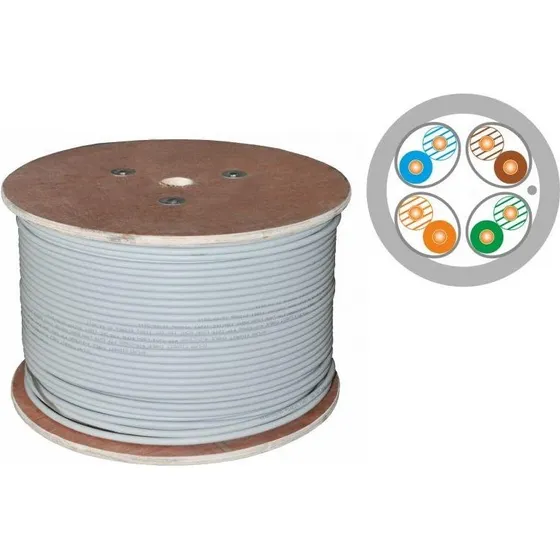 Alantec Cat6a U/FTP 500m LSOH Grå