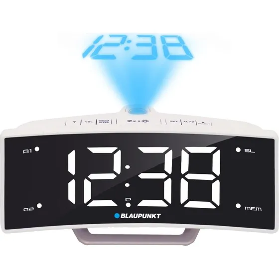 Blaupunkt CRP7WH Vækkeur med Projektion, Sort/Hvid