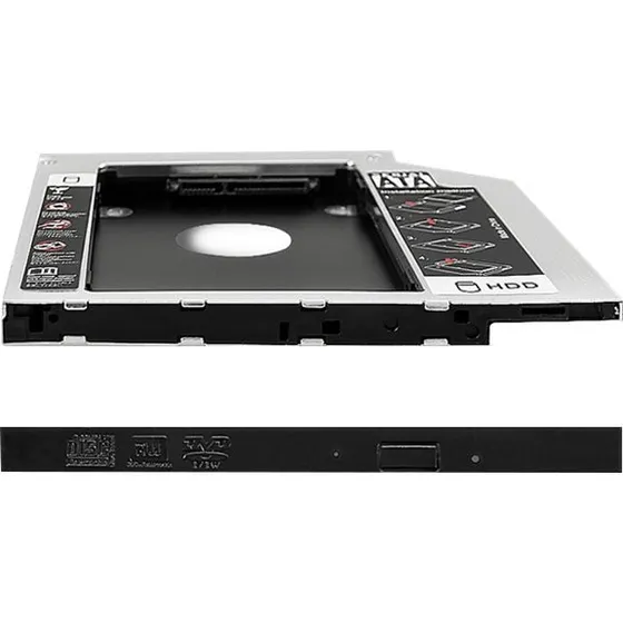 Qoltec Ramme 5,25" Slim Line Sort Sølv