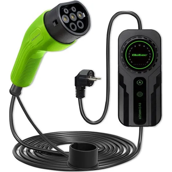 Qoltec 52468 Type 2 Oplader 3.5kW, 5m, LCD