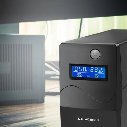 Qoltec Monolith 450VA UPS, 2x Schuko, online dobbeltkonvertering