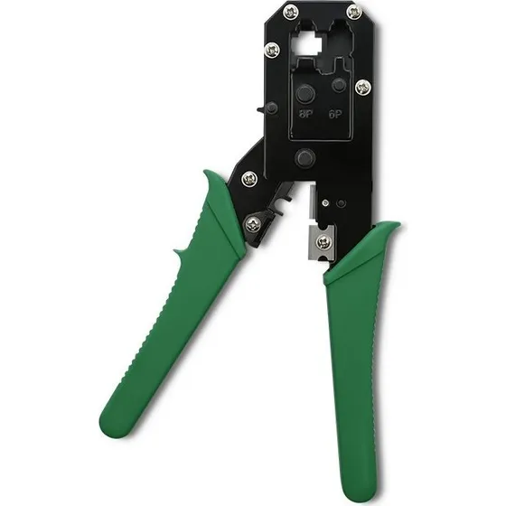 Qoltec 54381 Krimpudstyr til Ethernet-kabler (8P/6P), sort/grøn
