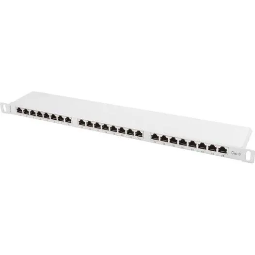 Lanberg Cat6 Patchpanel 24-porte 0,5U grå