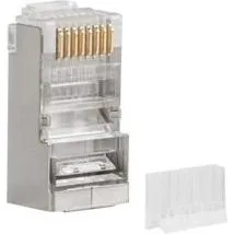 Lanberg CAT6 RJ45 Skærmet Netværksstik, Rustfrit Stål, Transparent (100 stk.)