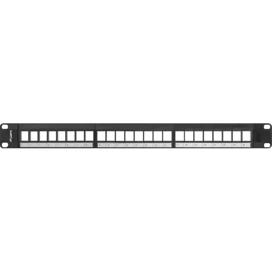 Lanberg PPKS-1024-B 24-Port Blank Patchpanel, Sort, 1U, 19"