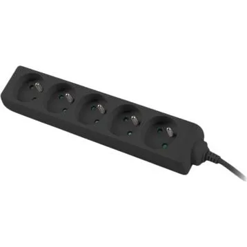 Lanberg Stikdåse 5-stik 10A 1m Sort