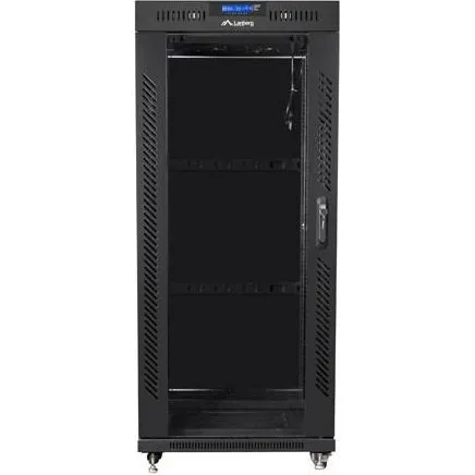 Lanberg FF01-6627-12BL 27U Fritstående Rackskab 600x600 mm Sort