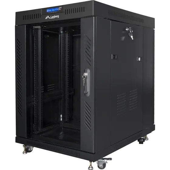 Lanberg Rack Sort 15U 19" med 4 køleblæsere