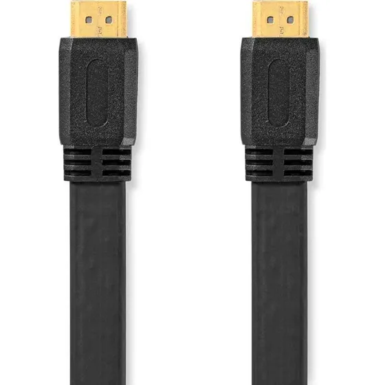 Nedis HDMI-kabel med Ethernet, 3 m, fladt, sort