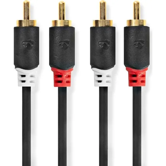 Nedis Audio Kabel 1 m, Guldplateret, Antracit