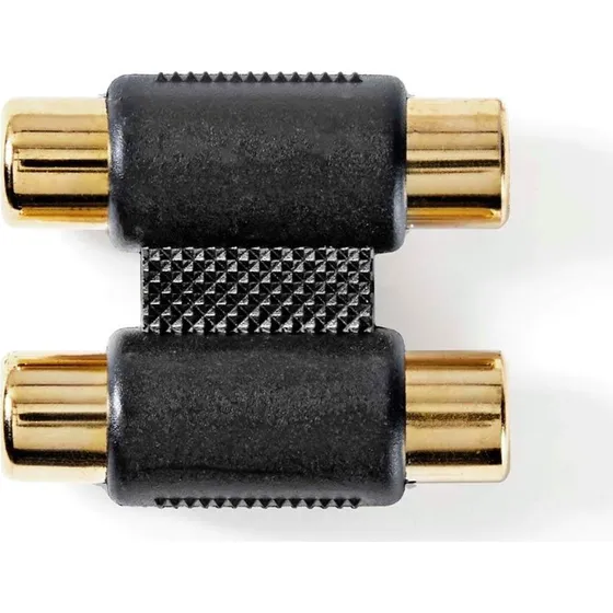 Nedis Audio Adaptor CABW24952AT, 2x RCA Hun, Guldplateret, Antracit