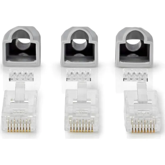 Nedis RJ45-stik CAT6 UTP, grå, 10 stk.