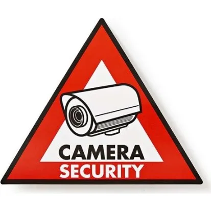 Nedis Sign Camera Security - Rød Trekantsticker (5 stk)