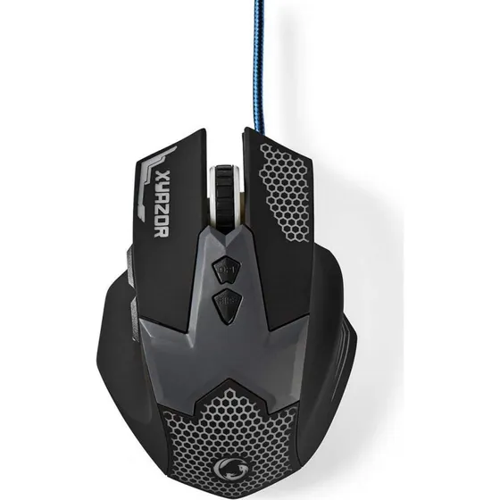 Nedis Gaming Mus, 2400dpi, 7 Knapper, Sort, Kabel