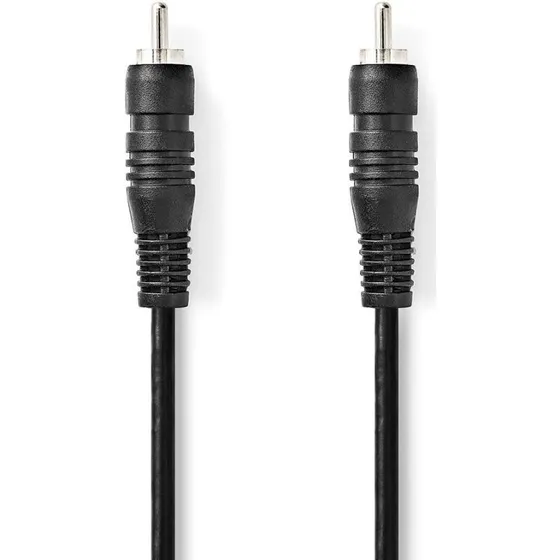 Nedis RCA Lydkabel 1,00 m Nikkelplateret, Sort