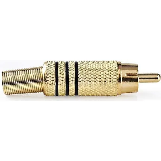 Nedis RCA-stik, han, guldbelagt, sort, 10 stk.