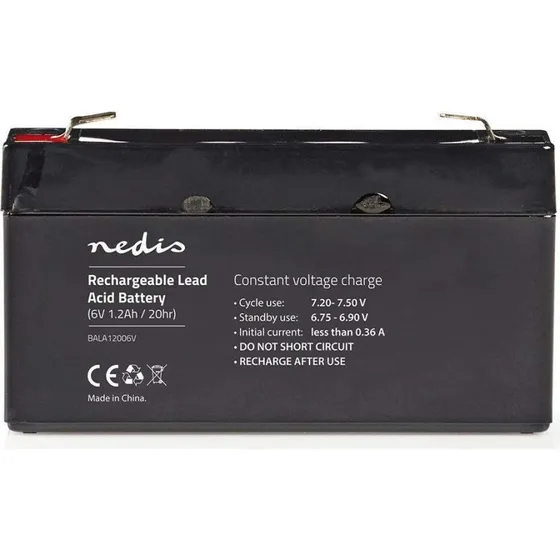 Bly-syre 6 V 1200 mAh genopladeligt batteri
