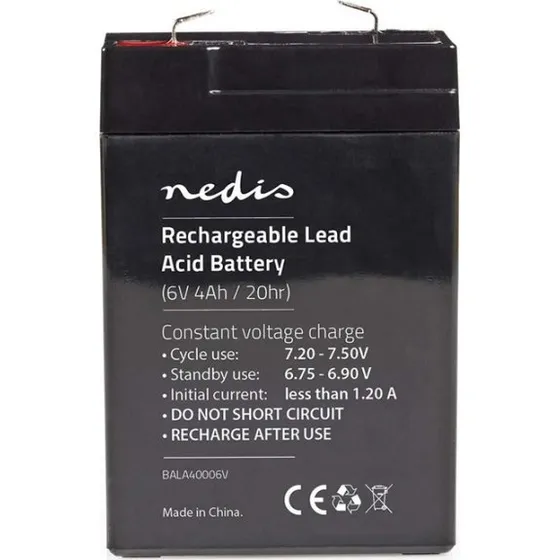 Nedis BALA40006V 6 V 4000 mAh genopladeligt blybatteri