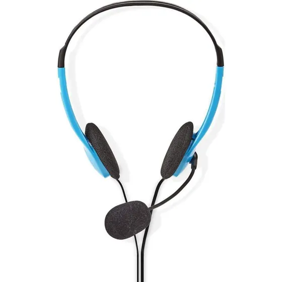 Nedis CHST100BU On-Ear Headset, Blå, 2x 3.5 mm