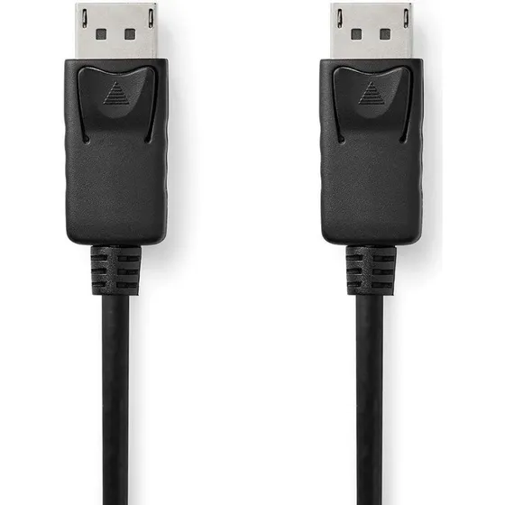 Nedis DisplayPort-kabel 2 m, 4K@60Hz, nikkelplateret, sort