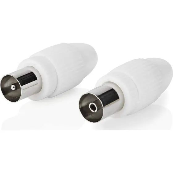 Nedis Aerial Connector Kit, 2 stk. IEC Koaksialstik, Hvid, 75 Ohm