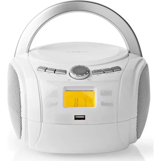Nedis Boombox 9W Bluetooth CD+FM+USB Hvid