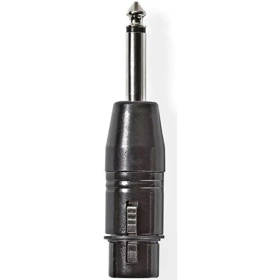Nedis XLR 3-Pin Hun til 6.35 mm Han, Nikkelplateret, Sort