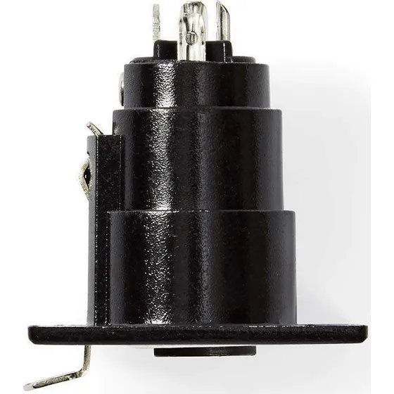 Nedis XLR-stik, 3-polt, hun, nikkelplateret, sort, 1 stk