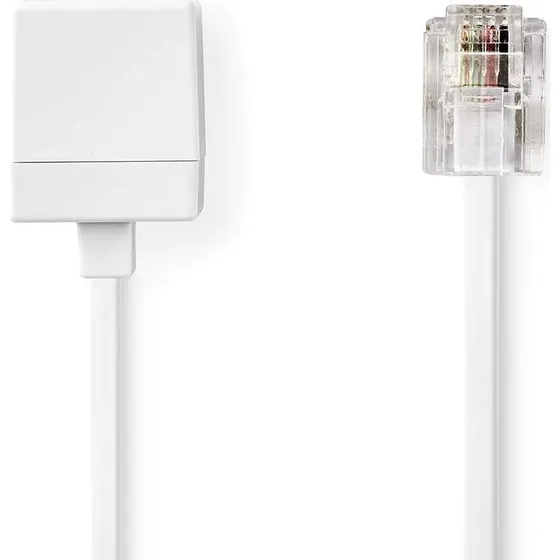 Nedis Telefonforlænger 10 m RJ11 Hvid
