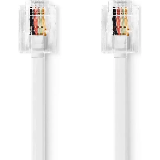 Nedis Telefonkabel RJ11 5 m, Hvid