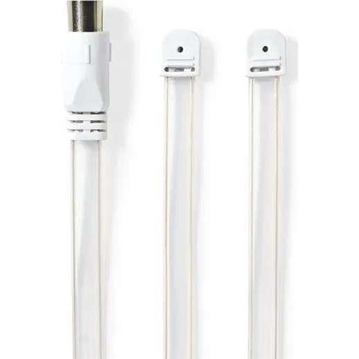 Nedis Coax Cable 1,8 m | Nikkelplateret | Fladt | Hvid