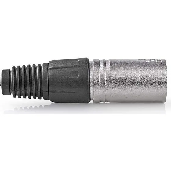 XLR-stik, lige, han, nikkelplateret, sølv, 10 stk.
